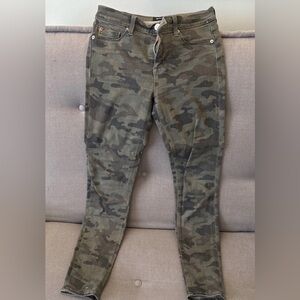 Hudson Nico Midrise Super Skinny Ankle Jeans Womens 26 Stretch Camo Denim